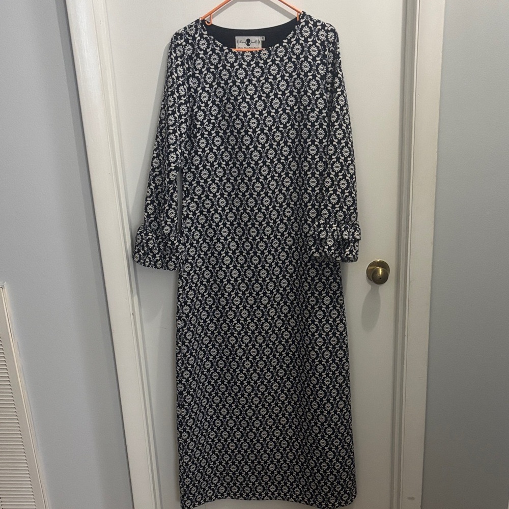 Dainty Jewells Navy and White Floral Long Sleeve Dress